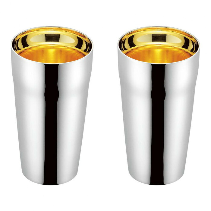 ダブルタンプラー 300ml 2個仕掛ける ステンレス鋼 二重社会システム 内面金メッキ