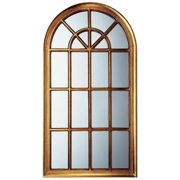 壁掛け鏡 窓型 アンティークゴールド ミラー 46.5×86.5cm モダン デザイン