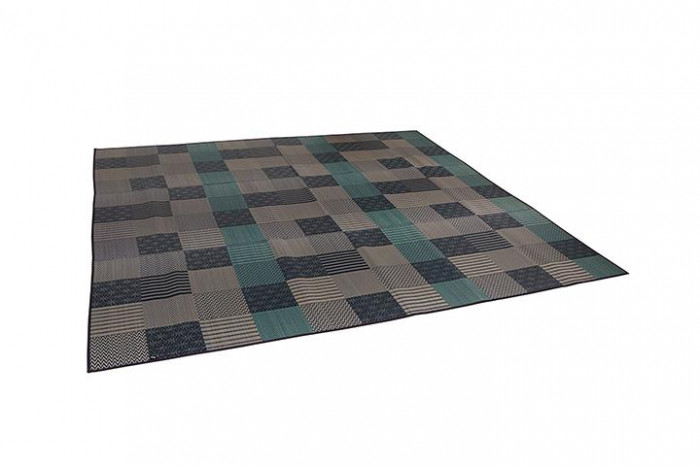 い草花ござカーペット 本間1畳 95×191cm パッチワーク風 ブルー