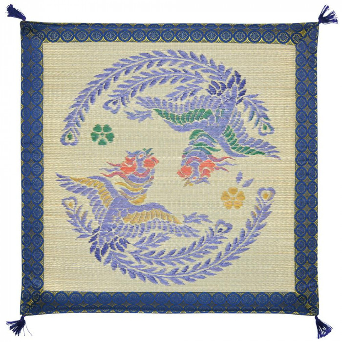 御前座布団 鳳凰 70×70cm 国産い草 仏前用 夏用 金襴 縁起物 日本製