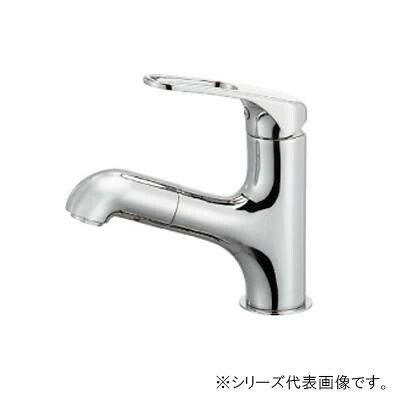 シングルワンホール洗面混合栓 寒冷地用 省施工ナット付 泡沫吐水 ヘッド引出 日本製