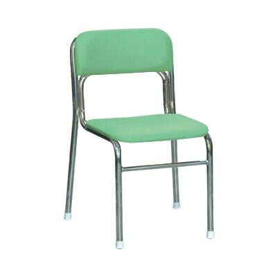 オフィスチェア グリーン 座面高38cm ビニルレザー スチールパイプ 日本製