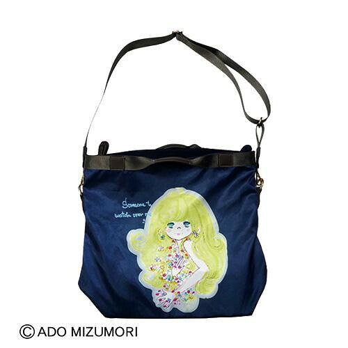 スカーフ親子バッグ ネイビー バッグ ポーチ セット 水森亜土｜PocketCompany　店