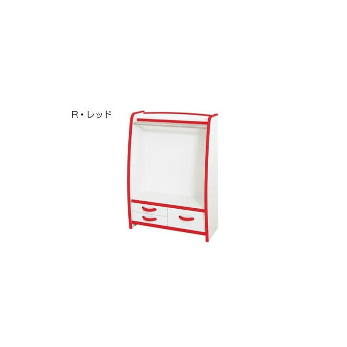 ハンガーラック 幅63cm レッド 知育家具 EVAキッズシリーズ 日本製