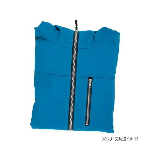防寒ジャケット 防風 撥水加工 裏フリース フード付き ブルー LLサイズ 作業用