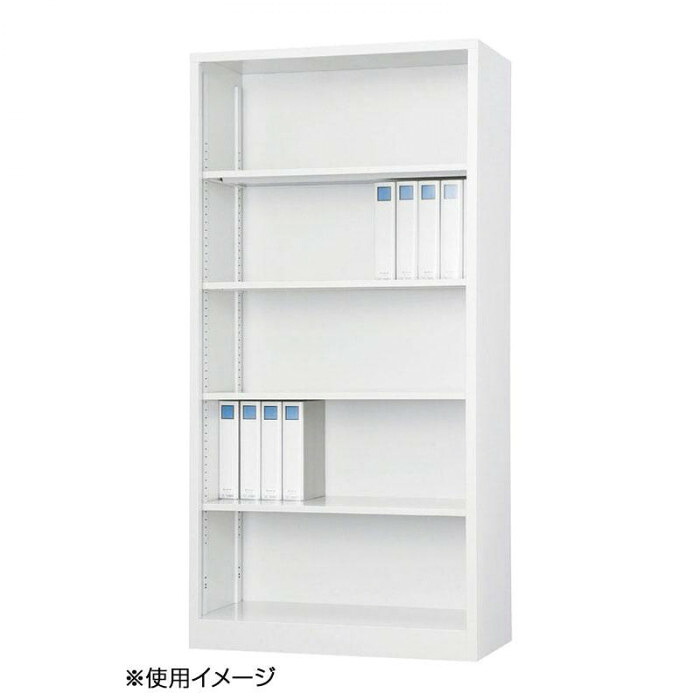オープン書庫 ホワイトグレー 179センチ 深型 大容量 収納棚 スチール製 日本製