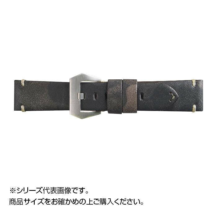 時計バンド 22mm グレー カーフスキン 美錠シルバー スタイリッシュ 交換用