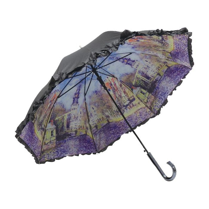 フリル傘　傘 フリル　ジャンプ傘 レディース　日傘 フリル 黒　雨傘 フリル