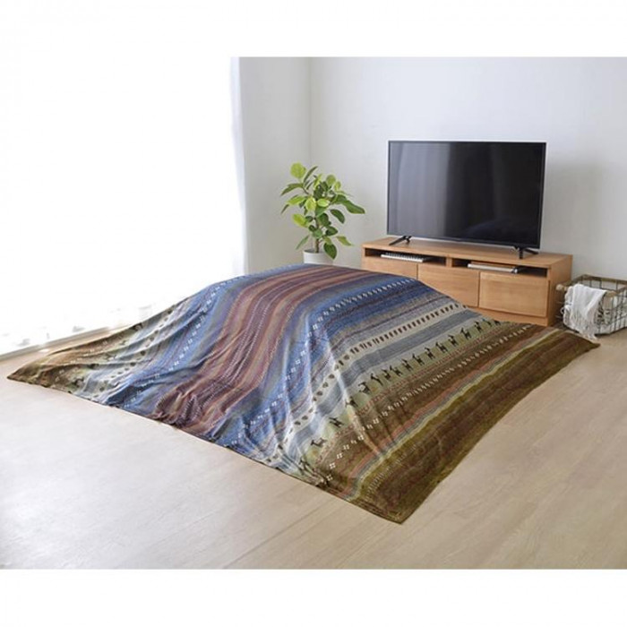 こたつ上掛けカバー 長方形 210×320cm ギャッベ柄 洗える マイクロファイバー