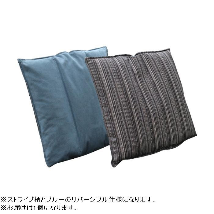 クッション 羽毛 52×80×47cm ウルトラスエード ストライプ ブルー リバーシブル