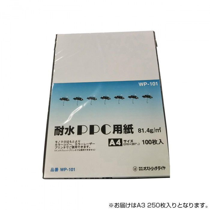 耐水写し物質問用紙 A3 250枚入り口・入口 室外 水回転運動相応う PPC質問用紙 日本製