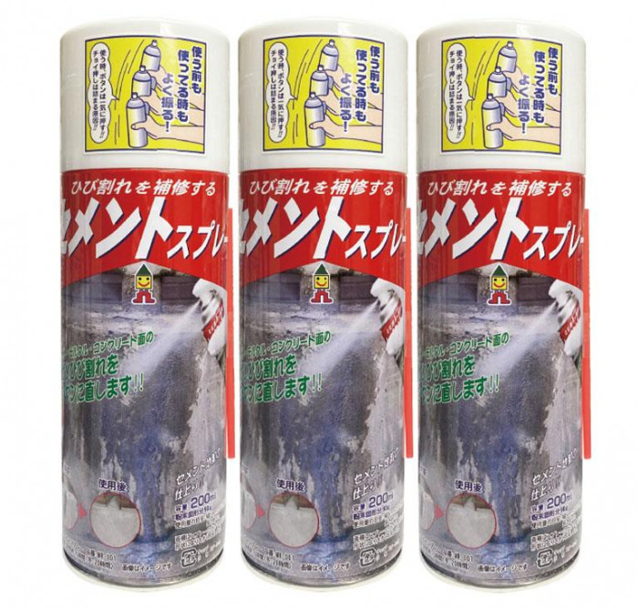 セメントスプレー ひび割れ補修材 コンクリート 補修 ひび割れ 3本