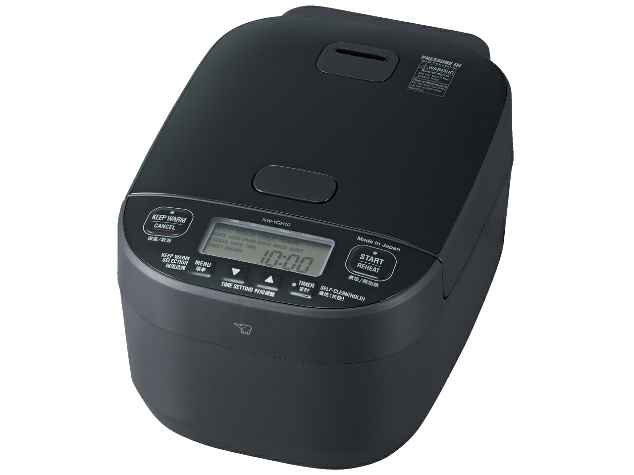 [外国で操作手順真似形] 象印 ZOJIRUSHI NW-YQH10-BZ [炊飯器 行楽客真似形 剪断応力IH 5.5合炊き スレート黒いこと] 日本製