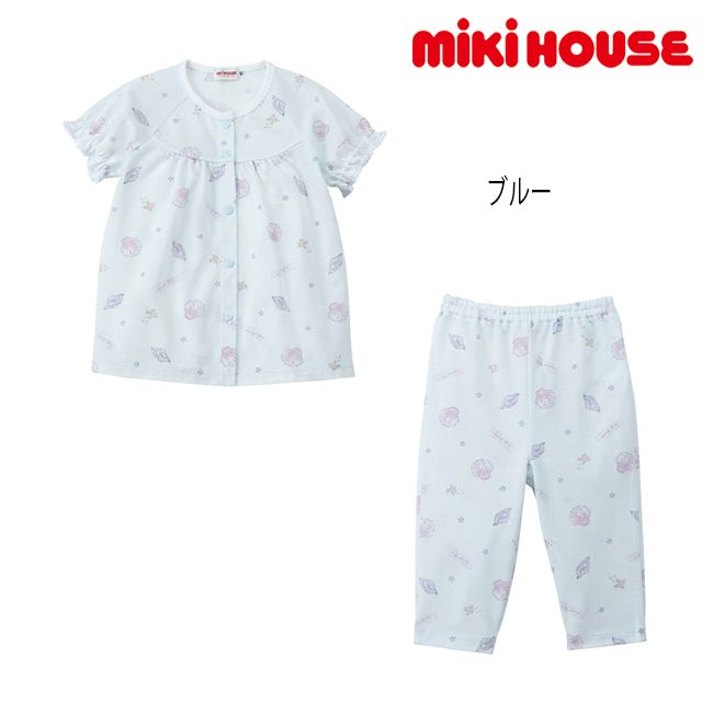 【セール30%OFF】ミキハウス mikihouse 貝殻柄 半袖パジャマ (80cm-140cm) パジャマ 寝巻 ナイトウェア ルームウェア 半袖 春 夏 かわいい ベビー キッズ 子供 女の子【12-7305-457】