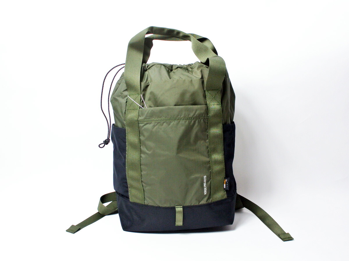 【Norse Projects/ノース・プロジェクツ】 ハイブリッド２WAY・バックパック＆トートバック・コーデュラリップストップナイロン/Ivy green　（デンマーク発アーバンアウトドアブランド）｜Poeta Laureado