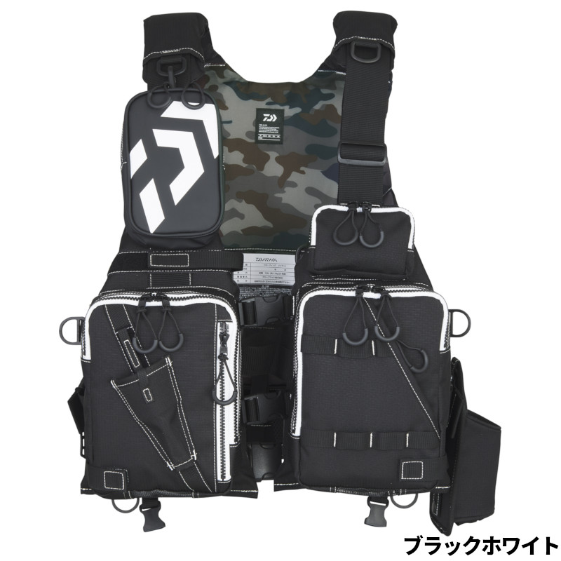ダイワ ライフジャケット DF-6224 フロートゲームベスト フリー ブラックホワイト｜釣具のポイント東日本　店