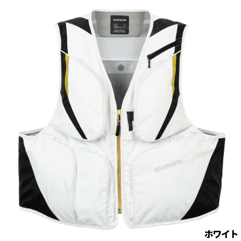 シマノ ウェア 2WAY ショートベスト L ホワイト VE-520W
