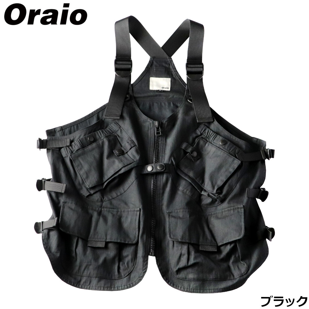 【3点購入で最大P28倍＆お得なクーポン配布中！】ウェア Oraio(オライオ) フィッシングベスト M ブラック