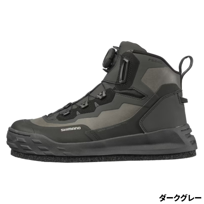 シマノ ウェーダー ジオロック ウェーディングシューズPRO カットピンフェルト 27.0cm ダークグレー FS-241Y