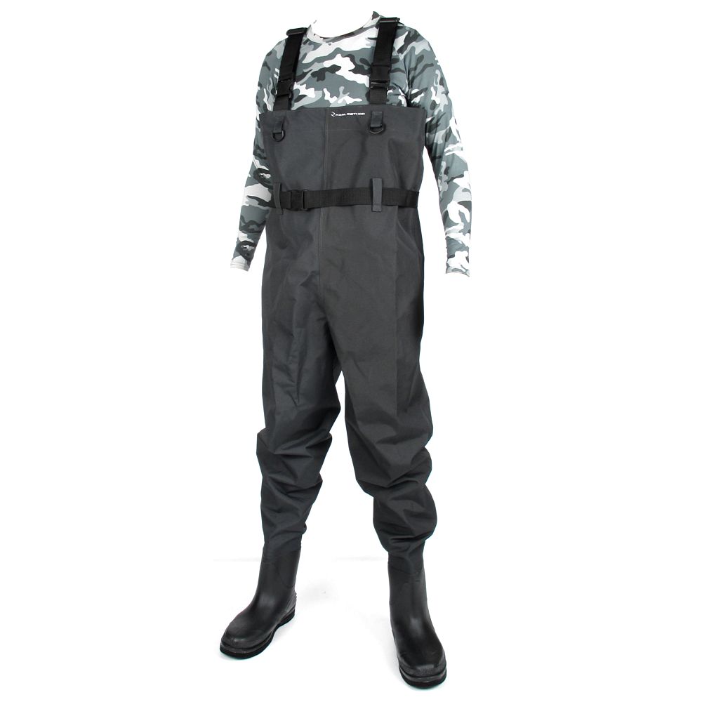 楽天市場 リアルメソッド チェストハイウェーダー ピンフェルト Tg 2904 Xl ダークグレー ウェーダー Real Method 釣具のポイント 楽天市場店