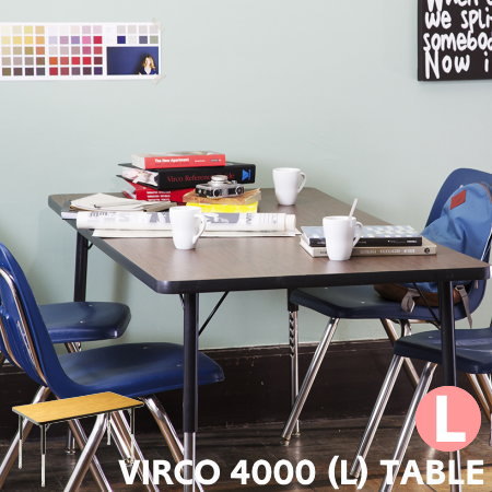 テーブル VIRCO 4000 バルコ 4000テーブル (L) TR-4228 アートワークスタジオ 152cm幅 ダイニングテーブル 4人 高さ調整可能 長方形 木製 作業台 机 ワークテーブル カフェ レトロ 食卓 おしゃれ ビンテージ 西海岸 アメリカン ミッドセンチュリー ウォールナット オーク