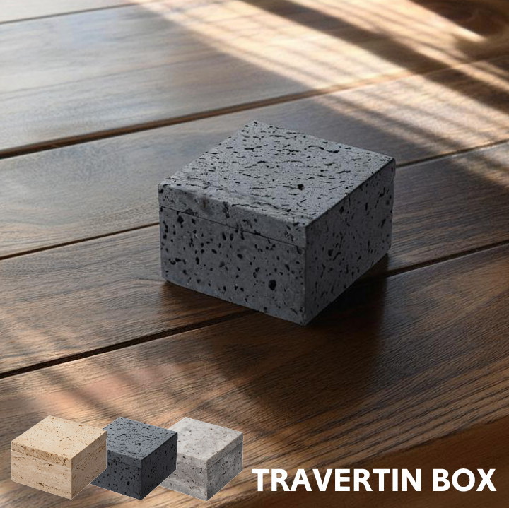 小物入れ トラーバーチン ボックス アートワークスタジオ TRAVERTINE BOX TK-2109 おしゃれ 蓋付き 収納ケース 収納ボックス モダン 北欧 かっこいい ディスプレイ 天然素材 高級感 上質 ホテルライク ARTWORKSTUDIO