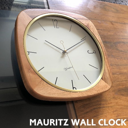 掛け時計 インターフォルム 時計 マウリッツ MAURITZ CL-3932 北欧 静か おしゃれ 壁掛け時計 ウォールクロック 木 木製 ミッドセンチュリー レトロ かっこいい カフェ シンプル 四角 連続秒針 音がしない スイープ リビング 寝室 ブラウン 新築 引っ越し INTERFORM｜家具インテリア雑貨POINT