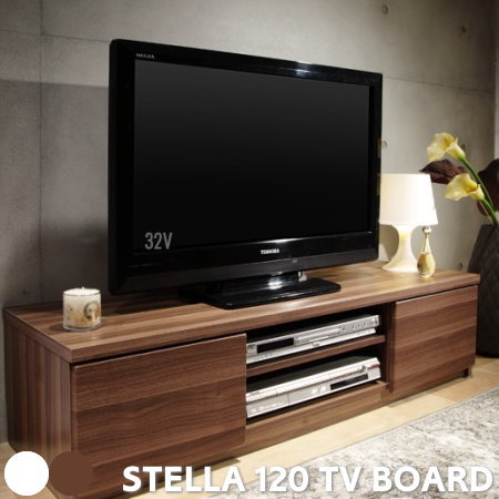 テレビ台 120cm ローボード テレビボード 背面収納 キャスター付き STELLA ステラ 引き出し付き AVボード リビングボード リビング収納 シンプル 32インチ 42インチ 46インチ ウォールナット ホワイト|家具インテリア雑貨POINT