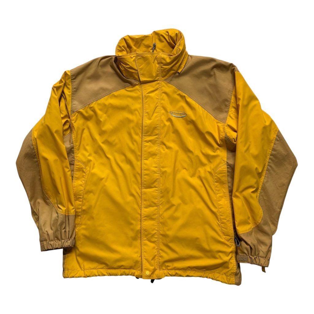 00s Patagonia ナイロンジャケット メンズL イエロー ベージュ 切替 マウンテンパーカー アメカジ 古着 アメリカ古着 都内 中野区 古着屋|古着屋ポイズンフロッグ店