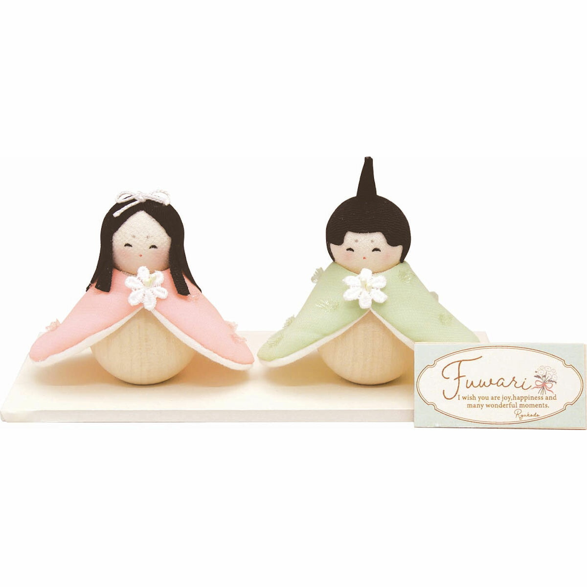 楽天市場】雛人形 雛飾り ぽてりひな2人 桜 敷物付手作り ちりめん細工