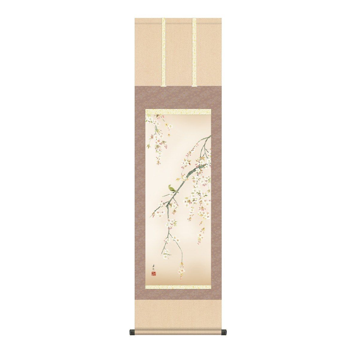 掛軸 日本画 床の間 送料無料 掛け軸 現代作家 花鳥画 季節飾り 春掛け桜花(おうか) 高精彩複製画|季節の和雑貨 京都 和匠ポラーコ