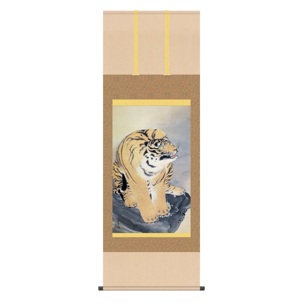 送料無料 掛け軸 名画複製画 虎図(とらず) 高精彩複製画