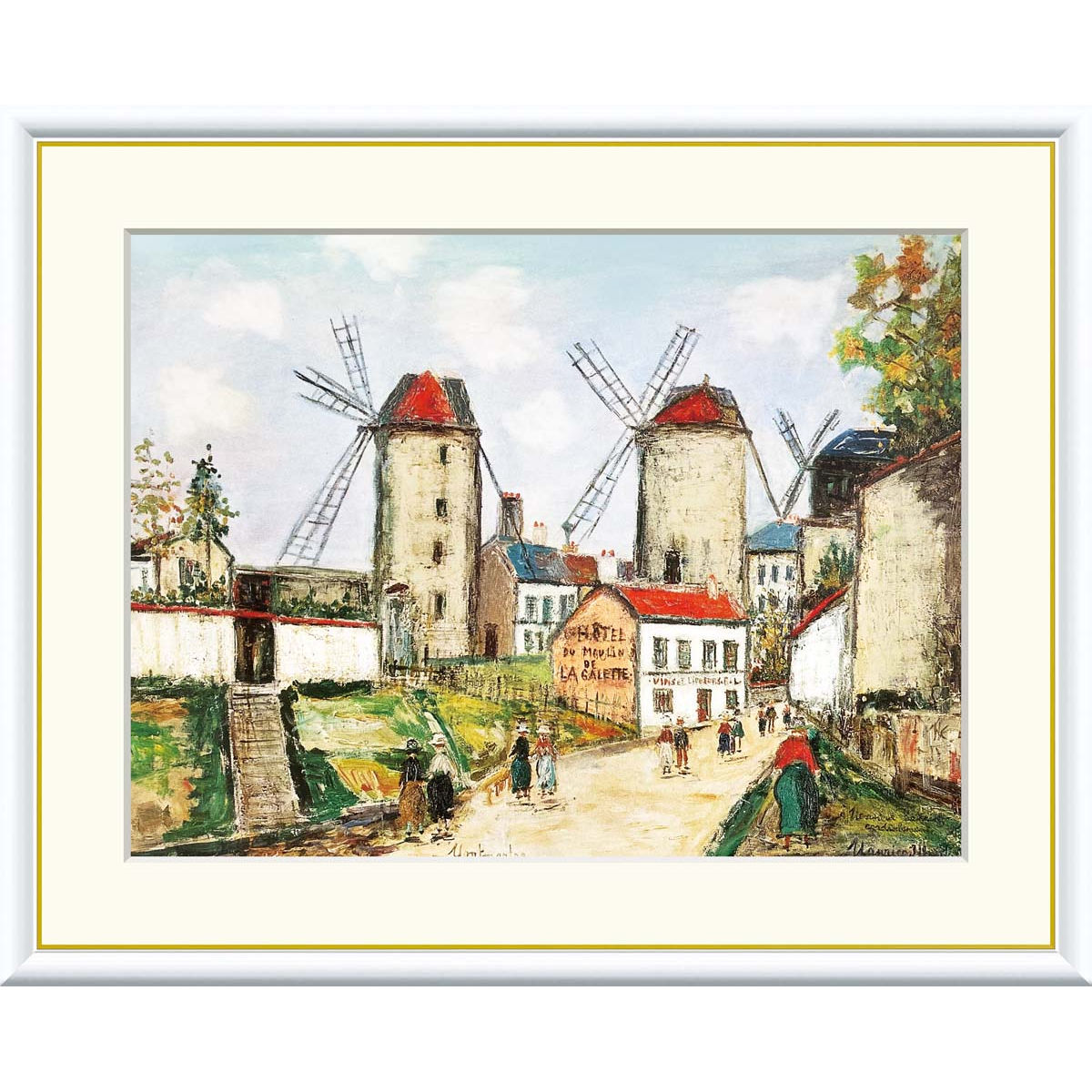 絵画　モーリスユトリロ　追加写真　　(その②) 楽天市場】絵画 世界の名画 パリの13区 モーリス・ユトリロ 額