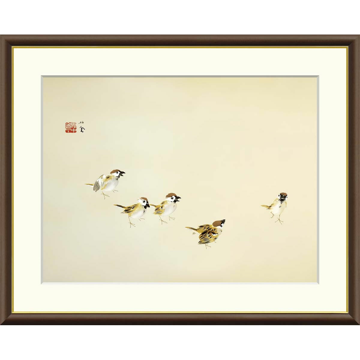 絵画 日本の名画 喜雀 竹内栖鳳 額入り インテリア アート 額絵 高精彩複製画 送料無料｜季節の和雑貨　京都 和匠ポラーコ