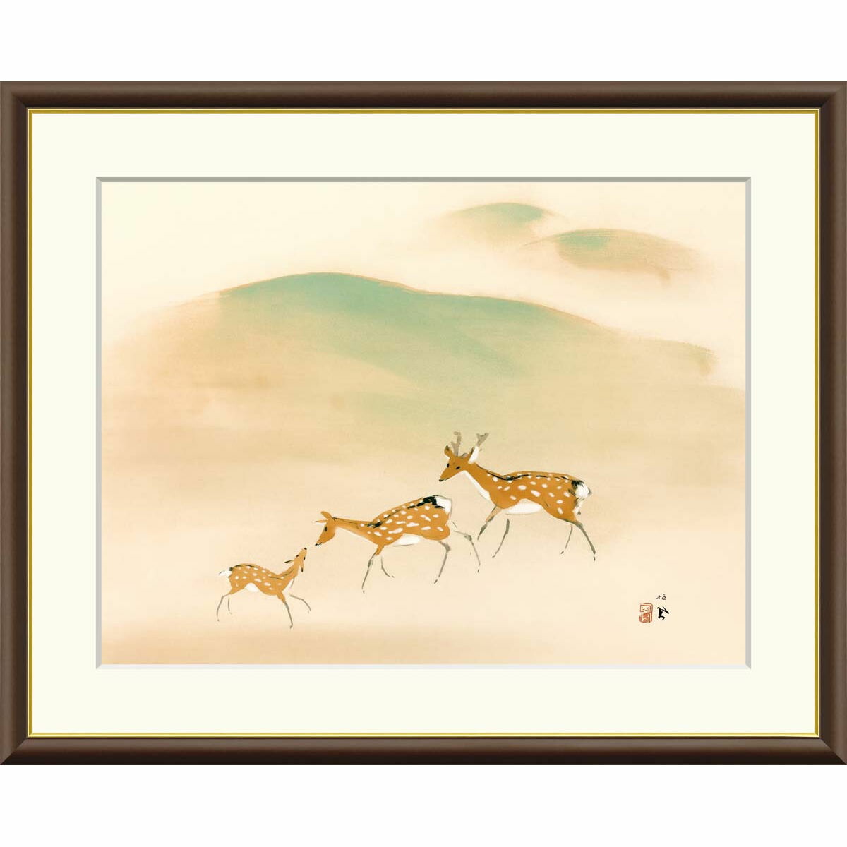 水彩画　鹿　動物　絵画　アート　インテリア　美術品　長崎 Amazon.co.jp: 水彩画 鹿 動物 絵画 アート インテリア 美術品
