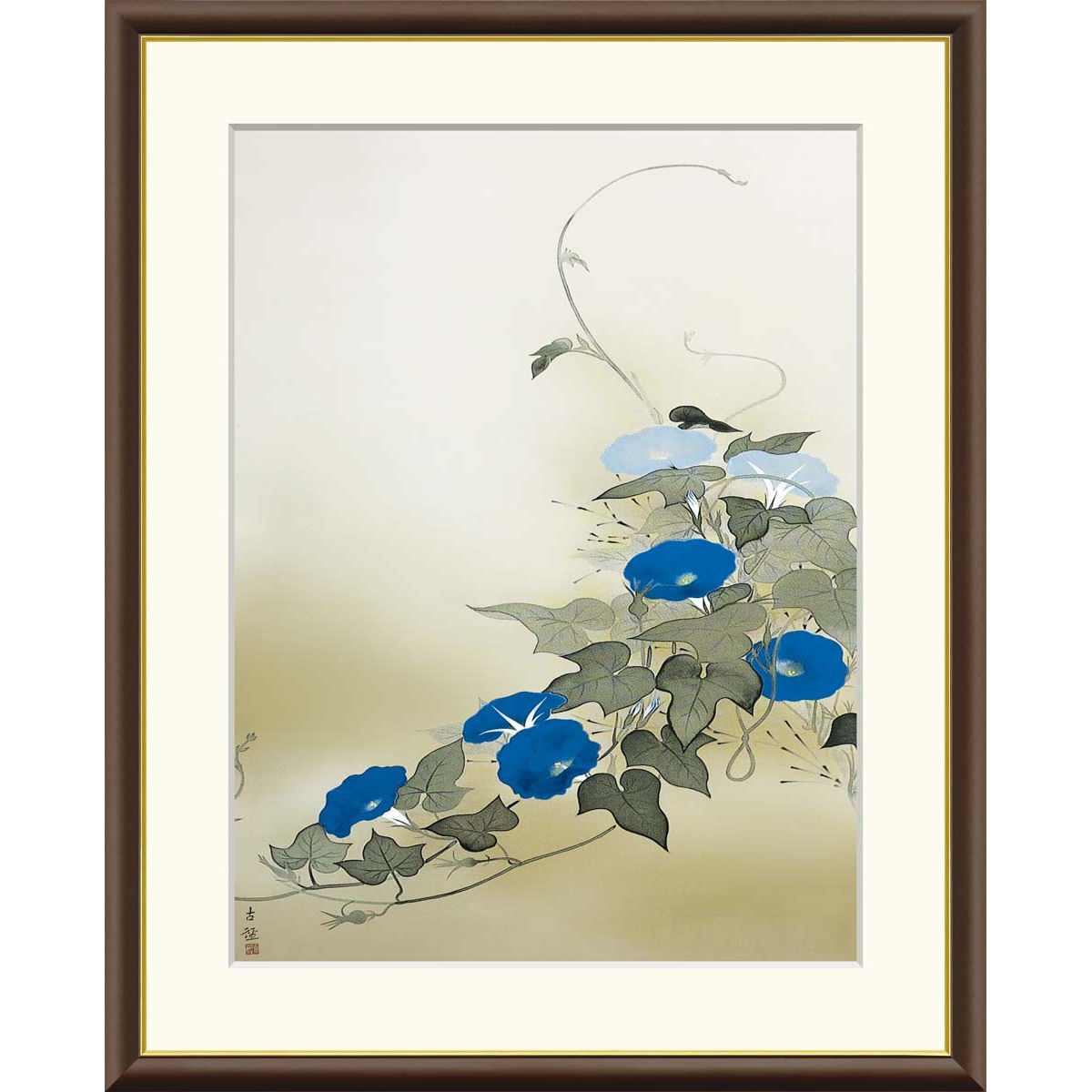 絵画 日本の名画 朝顔 小林古径 額入り インテリア アート 額絵 高精彩複製画 送料無料