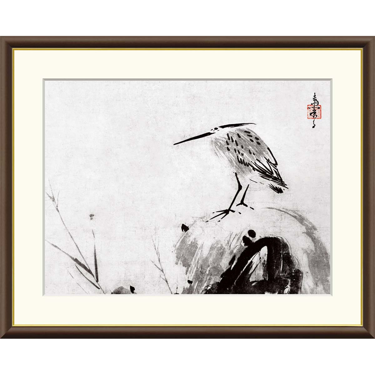 壷倉貴翠 船山 額 書画 日本画 直筆 日本画 水墨画 額装 木製 隅丸額 壷倉貴翠 船山 額 書画 日本画 直筆 日本画 水墨画 額装 木製 隅丸額