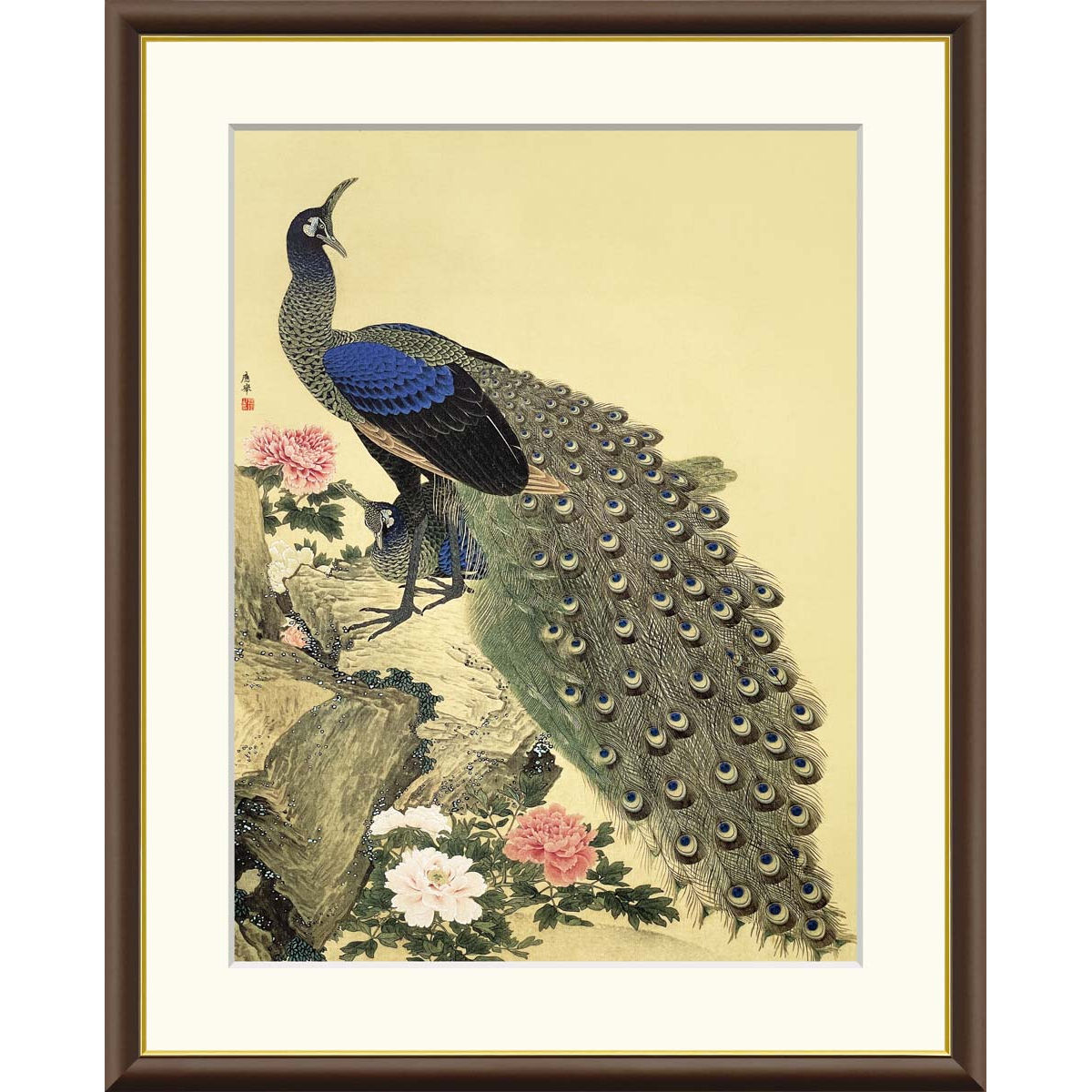 美品 掛け軸 円山応挙筆 重要文化財「孔雀牡丹図」江戸時代中後期 名画 美品 掛け軸 円山応挙筆 重要文化財「孔雀牡丹図」江戸時代中