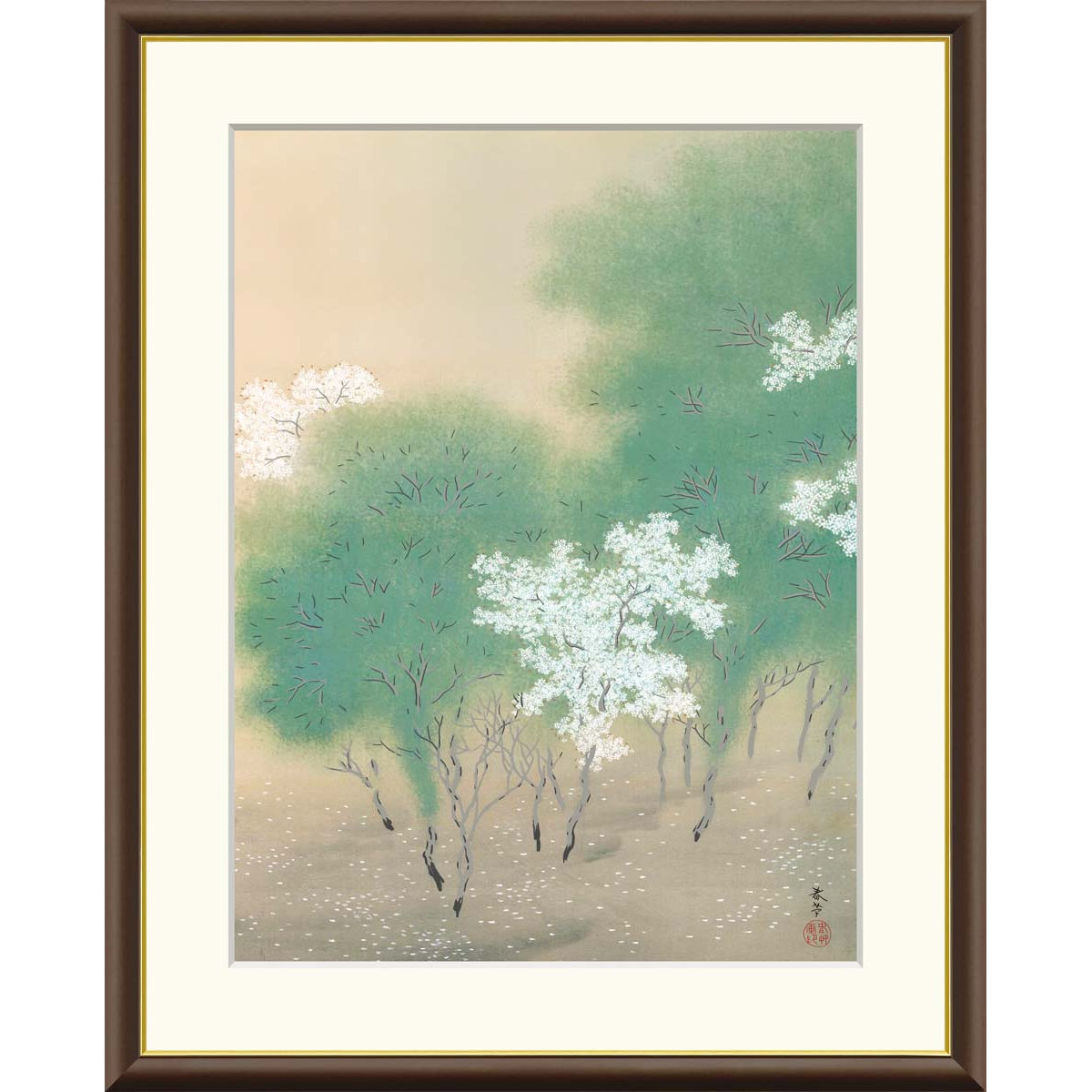 楽天市場】菱田春草 絵画 落葉・右隻 送料無料 【複製】【美術