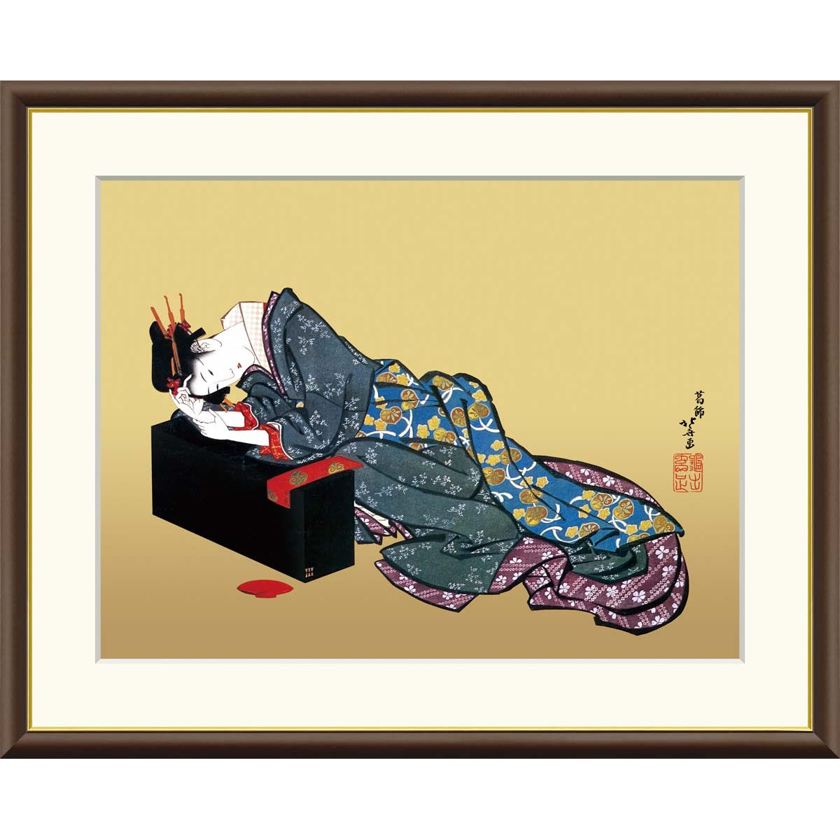 楽天市場】葛飾北斎作品 酔余美人図 F8サイズ 工芸美術画 額装
