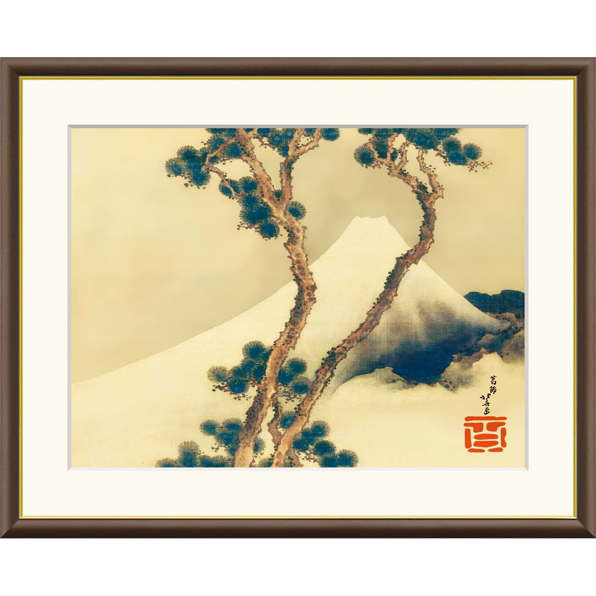 能画翁の図 能舞図 江戸期 水彩画 水墨画 絵画 色紙額 額縁 額装 壁掛け飾り p-j2-135_1.jpg