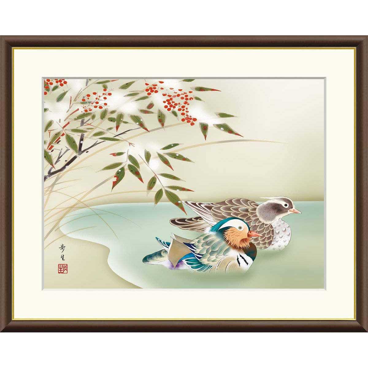 日本画 印有り 白鷺 額装 肉筆 鳥 絵画 日本画 印有り 白鷺 額装 肉筆 鳥 絵画