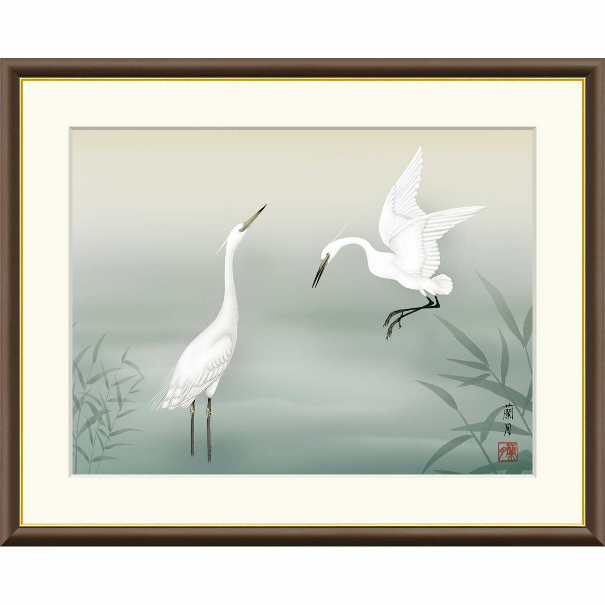 日本画 水鳥の絵画 、鴛鴦、 朗風、作家サイン入り、唐木、額入、 楽天市場】絵画 現代日本画 季節の名鳥 梅に鴛鴦 浮田秋水 額