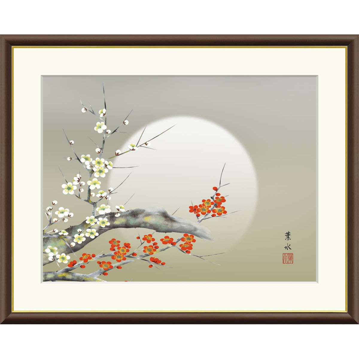 楽天市場】絵画 現代日本画 季節の名鳥 白鷺 吉井蘭月 額入り