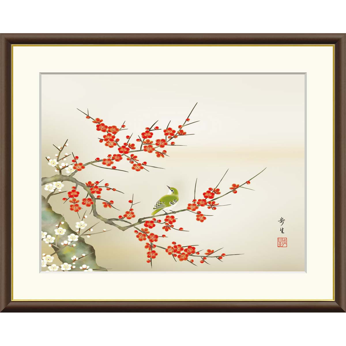 楽天市場】花 絵画 菊 日本画 和風 木版画 山口蓬春 「菊」 額
