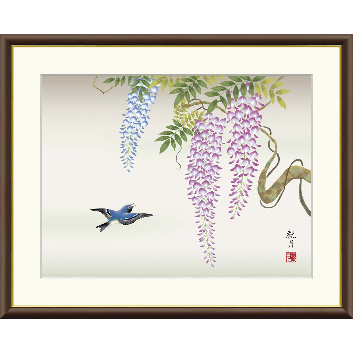 楽天市場】絵画 現代日本画 季節の名鳥 白鷺 唐沢碧山 額入り