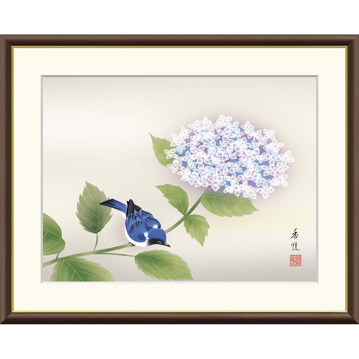 楽天市場】絵画 現代日本画 花鳥画 夏飾り 朝顔 近藤玄洋 額入り
