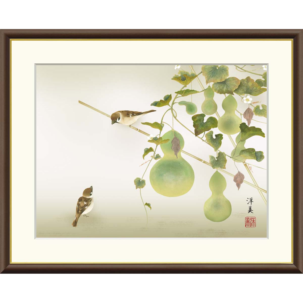楽天市場】絵画 現代日本画 花鳥画 夏飾り 朝顔 近藤玄洋 額入り
