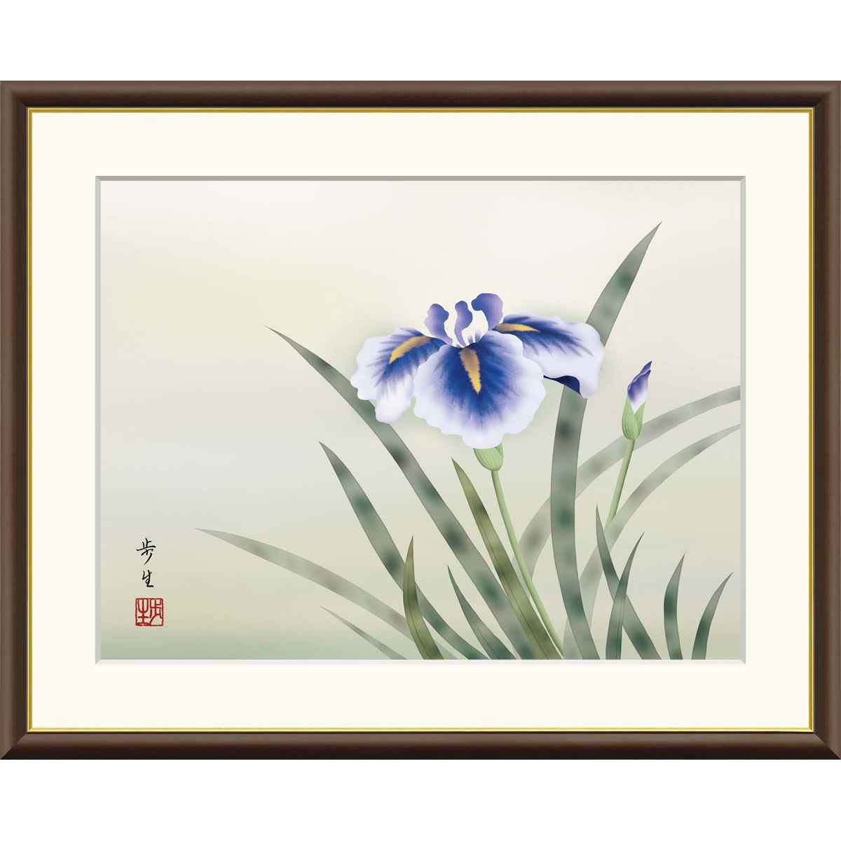日本画⑷　花　創作画 Amazon | 額絵 日本画 花鳥画 夏飾り 紫陽花 F4 清水玄澄 （G4