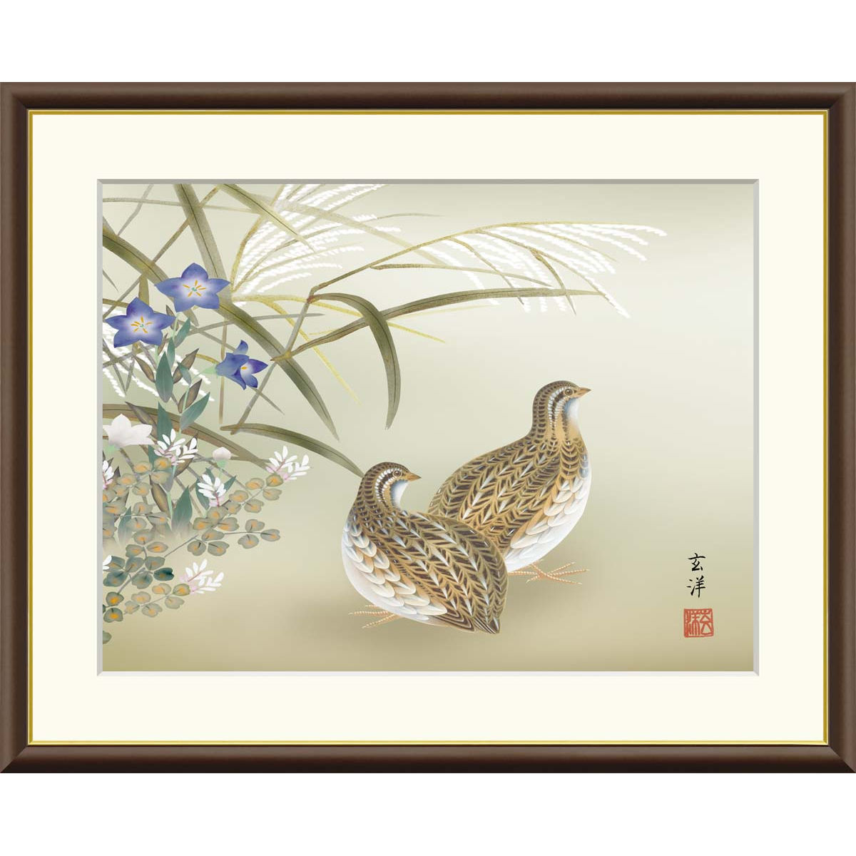 楽天市場】絵画 現代日本画 季節の名鳥 白鷺 吉井蘭月 額入り